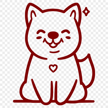 Creative Sitting Shiba Inu Digital Artwork