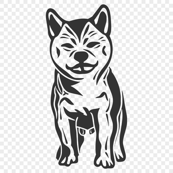 A standing Shiba Inu dog depicted in full body form.