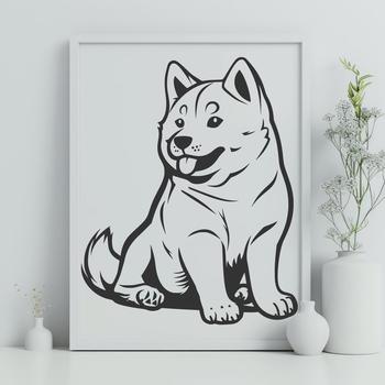 Unique Sitting Shiba Inu - SVG