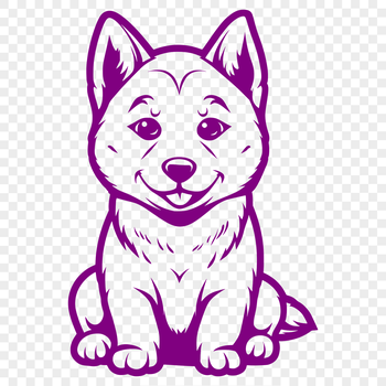A vector illustration of a sitting Shiba Inu dog.