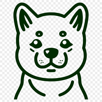 A stylized illustration of a Shiba Inu's head, created as vector art for various design applications.