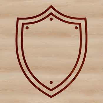 A simple line drawing of a shield, suitable for vector art and cutting machine designs.