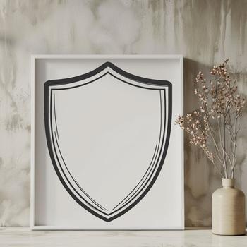 A detailed illustration of a shield, suitable for vector art and graphic design projects.