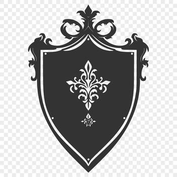Ornate shield design for vector art projects.