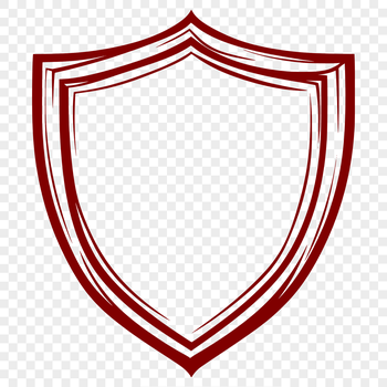 A vector graphic shield design featuring a sturdy defense symbol.