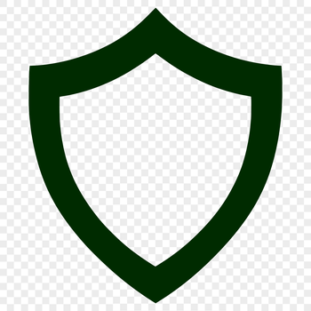 A simple line drawing of a shield, suitable for cutting machines or stencils.