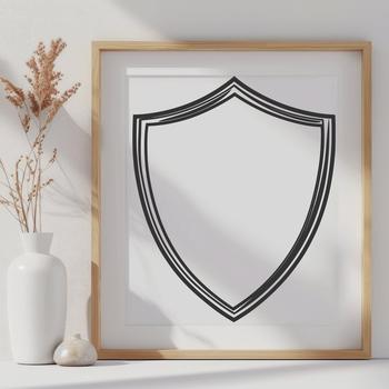 Vector illustration of a shield, suitable for digital cutting machines and vector design projects.