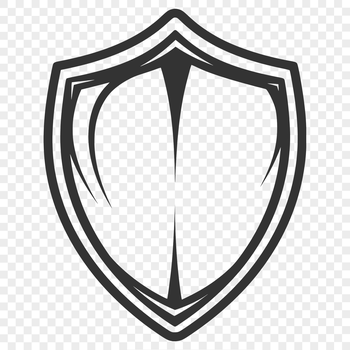 A detailed SVG illustration of a medieval-style shield with intricate design.