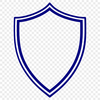 Simple line drawing of a shield for various crafting and design purposes.