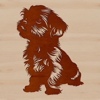 A sitting Shih Tzu dog with distinctive features and facial expression, suitable as vector art for various designs.