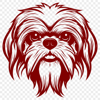 A detailed illustration of a Shih Tzu's head, suitable for vector design and cutting machine projects.