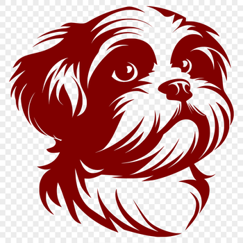 A high-quality digital illustration of a Shih Tzu's head, ideal for custom design projects and commercial use.