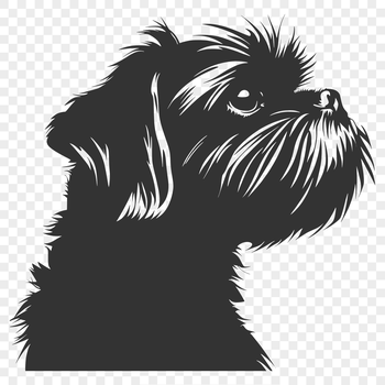 A stylized illustration of a friendly Shih Tzu dog with distinctive head features.