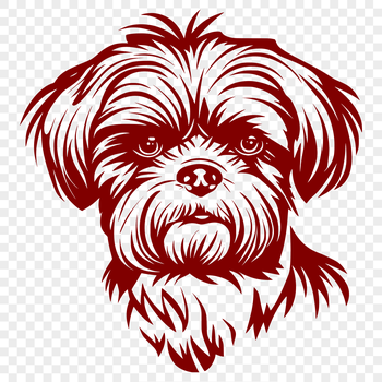 A cute Shih Tzu dog breed with its head held high, suitable as vector art or clipart for various design projects.