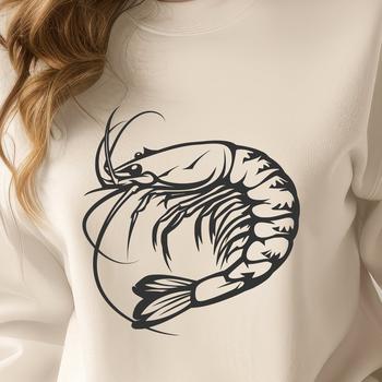 Artistic Prawn In DXF