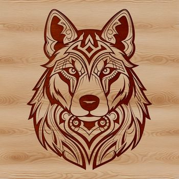 A detailed illustration of a Siberian Husky dog with intricate facial features.