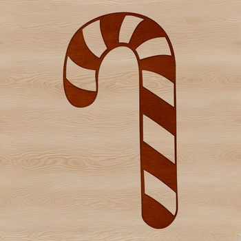 A simple line drawing of a candy cane, typically associated with the Christmas season.