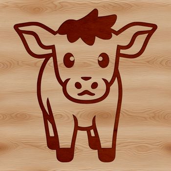 A simple line drawing of a cow, suitable for vector design and cutting machine applications.