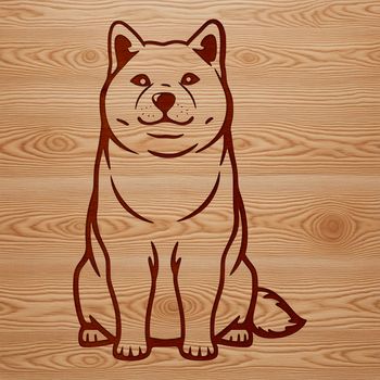 Vector illustration of a Shiba Inu animal in a seated position.