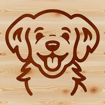 A simple line drawing of a Golden Retriever's head, suitable for pet owners and enthusiasts.