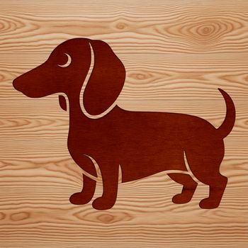 Vector illustration of a dachshund animal in a straightforward design style.