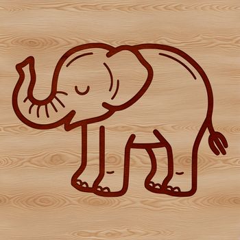 A simple line drawing of a standing elephant, suitable for various digital designs.
