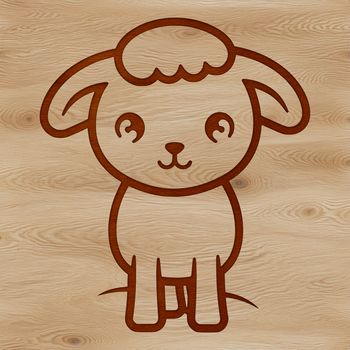 A simple line drawing of a sheep in vector format.