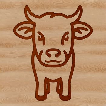 A simple line drawing illustration of a cow, suitable for vector design and cutting machine use.