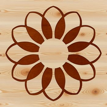 A simple line drawing of a sunflower in a floral pattern, suitable for gardening or nature-themed projects.