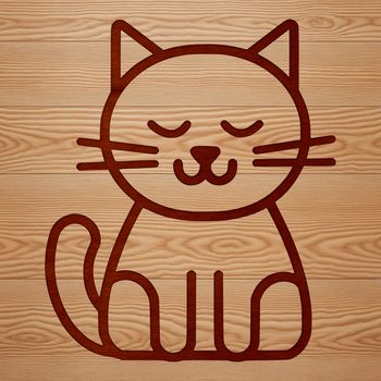 An SVG illustration of a domestic animal, a kitten, in a relaxed position.