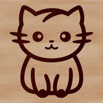 A simple line drawing of a cute cat sitting on its haunches, suitable for personal or commercial use.