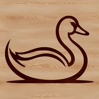 A simple line drawing of a cute swan, suitable for vector design and cutting machine projects.