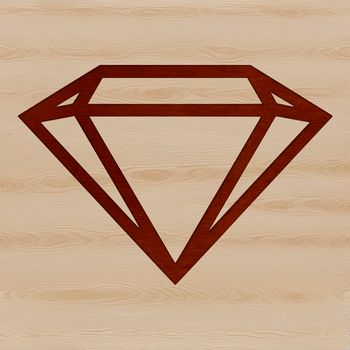 A simple line drawing of a diamond shape, designed for vector art and digital applications.