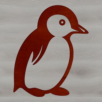 An illustration of a wild animal, a penguin waddling in its natural habitat.
