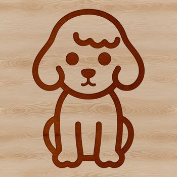 A simple line drawing of a sitting poodle, suitable for use in vector design and digital cutting projects.