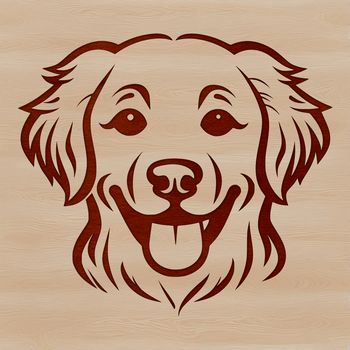 A simple line drawing of a Golden Retriever's head, suitable for various design purposes.