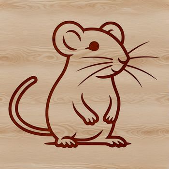 A simple line drawing of a cute mouse illustration.