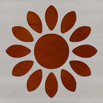 An illustration of a single sunflower in a minimalist style with clean lines and basic shapes.