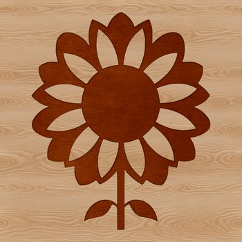 A simple line drawing of a sunflower in a floral design, suitable for gardening or nature-themed projects.