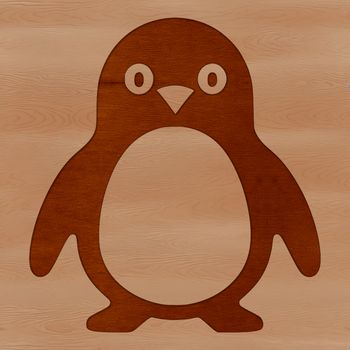 A simple line drawing of a small bird commonly found in the Antarctic region.