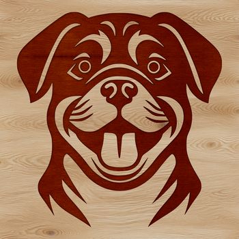 An illustration of a rottweiler in vector format, ideal for cutting machines or laser engraving tools.