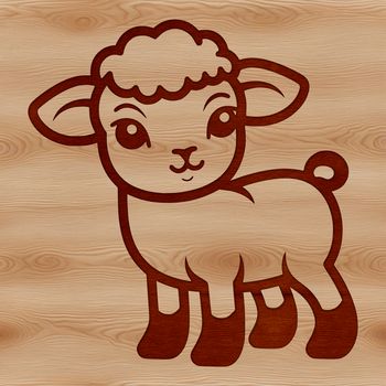 A simple line drawing of a sheep, ideal for use in digital design projects.