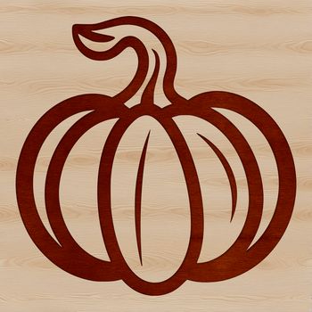 Simple line drawing of a squash fruit with curved shape and ridges.