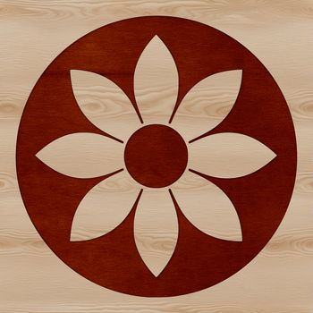 An illustrative vector art design featuring a single tall stem with large bright yellow petals and dark center.