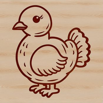 A simple line drawing of a farm animal turkey.