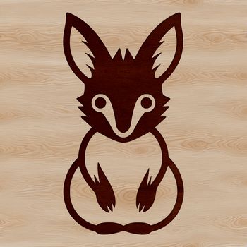 A simple line drawing of a friendly kangaroo in a playful pose.
