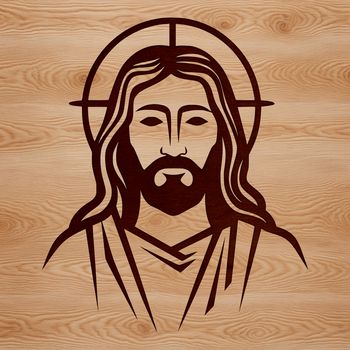 A simple line drawing of the head of a religious figure, suitable for various uses including Easter decorations.