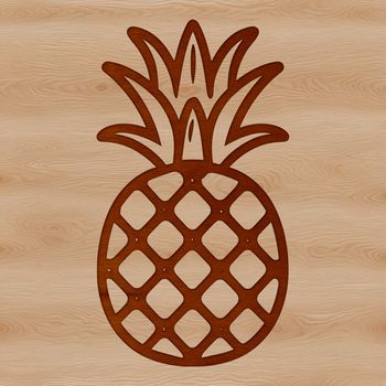 A simple illustration of a pineapple, suitable for use as clip art or in vector designs.