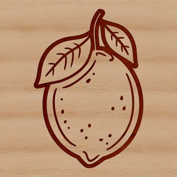 A vector representation of a lemon in a stylized graphic format.