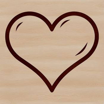A simple line drawing of a heart shape, suitable for vector design.